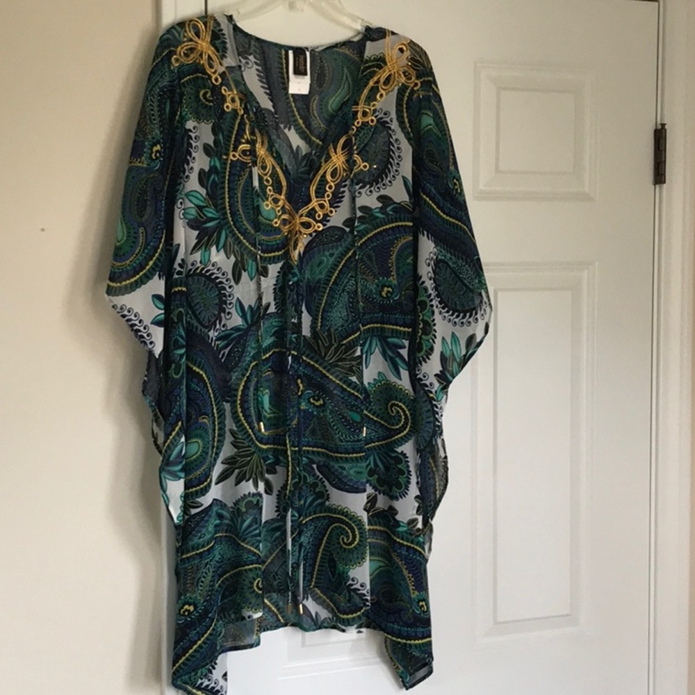Laundry by Shelli Segal Blouse or cover-up NWOT Sz S